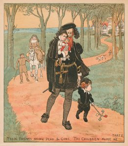 他们的父母去世了，他带回家的孩子们，c1878年。