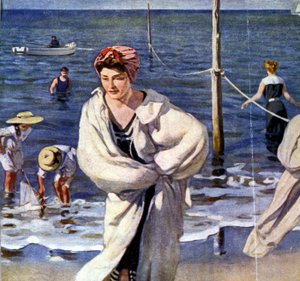 在海滨，Raoul du Gardier（1871 - 1952）绘制的插图。