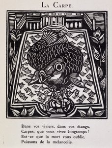 鲤鱼--纪尧姆-阿波利奈尔（1877 - 1953 年）的《Le Bestiaire ou cortege d
