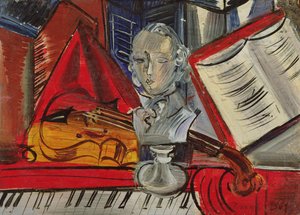 向莫扎特致敬，约 1945 年（布面油画） 作者 拉乌尔·杜菲