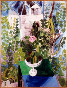 房屋和花园（内粉色）。拉乌尔-杜菲（1877-1953 年）的画作