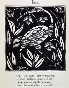 朱鹮--纪尧姆-阿波利奈尔（Raoul Dufy，1877 - 1953 年）的《Le Bestiaire ou cortege d
