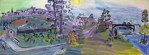 朗格尔风景，约 1933 年（布面油画） 作者 拉乌尔·杜菲