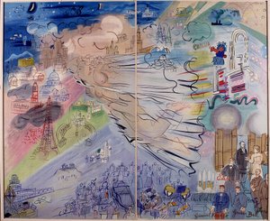 拉乌尔-杜菲（Raoul Dufy，1877-1953 年）的绘画作品《La Fee Electricite》。 作者 拉乌尔·杜菲
