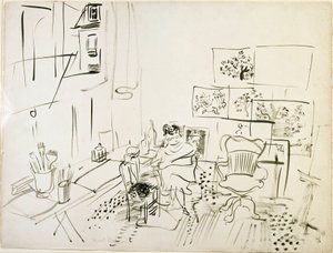拉乌尔-杜菲（1877-1953）的《画家工作室》素描 纽约，现代艺术博物馆 作者 拉乌尔·杜菲