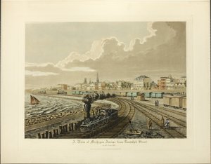 1865 年从伦道夫街眺望密歇根大道的景色 作者 拉乌尔·瓦林