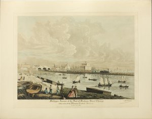 芝加哥麦迪逊街脚下的密歇根大道，以及 1864 年伊利诺伊中央车站的景观 作者 拉乌尔·瓦林