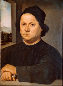 画家 Pietro Perugino (ca. 1448-1523) 的肖像说 拉斐尔 (Raffaello Sanzio 1483 - 1520) 的佩鲁金画作 作者 拉斐尔