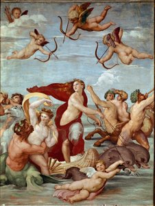 拉斐尔（Raffaello Sanzio 1483-1520）的《加拉提的胜利》壁画。1511年（壁画 作者 拉斐尔