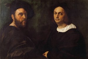 双人画像，约1516年。 作者 拉斐尔