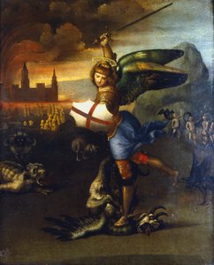 大天使圣米迦勒》，约1503-1504年 作者 拉斐尔