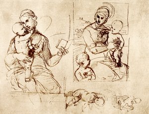 麦当娜的两项研究 作者 拉斐尔（Raffaello Sanzio Raphael）