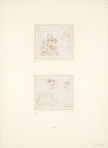 两幅独立的风景画草图，1500-1504年 作者 拉斐尔