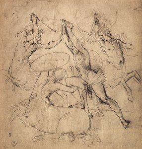 赫拉克勒斯杀死了半人马;拉斐尔画的。内阁图纸和版画，乌菲齐画廊，佛罗伦萨 作者 拉斐尔（Raffaello Sanzio Raphael）