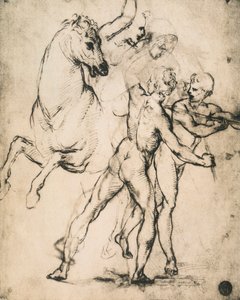 男性裸体与马;拉斐尔画的。 Gallerie dellAccademia，威尼斯 作者 拉斐尔（Raffaello Sanzio Raphael）