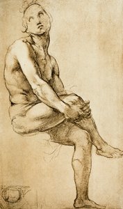 研究人物形象，由Raphael绘制，图纸和印刷品内阁，佛罗伦萨乌菲兹美术馆 作者 拉斐尔（Raffaello Sanzio Raphael）