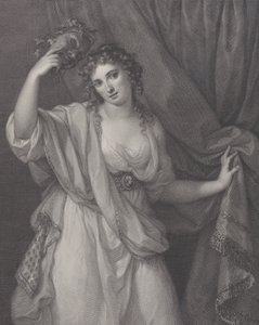 汉密尔顿夫人作为滑稽的缪斯，《塔利亚》，1791年。 作者 拉斐尔摩根