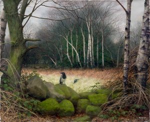 冬末的早晨，2002 年（木板油画）