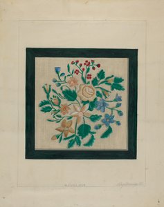 绣花片，约1936年。