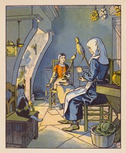 Jeanne A Domremy Avec Sa Mere（彩色石版画）