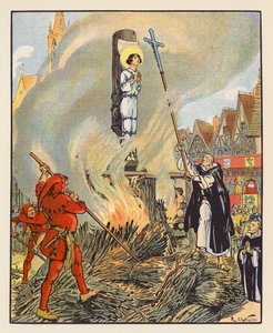 Supplice De Jeanne A Rouen（彩色石版画）