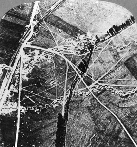 从8000英尺高的兴登堡线，法国，第一次世界大战，c1916-c1918