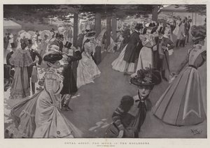 皇家赛马会，围栏内的场景（石版画） 作者 雷金纳德·托马斯·克利弗