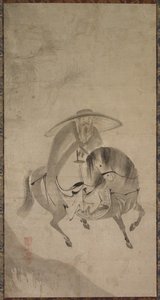 苏东坡骑驴图，16世纪末至17世纪初。 作者 礼悦