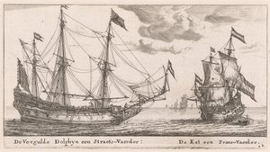 大型商船 "Vergulde Dolphyn号 "和长笛 "Kat号"。 作者 Reinier Nooms，叫塞曼