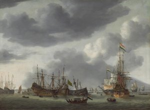 阿姆斯特丹港口景象，约16541655。 作者 雷尼尔·塞曼