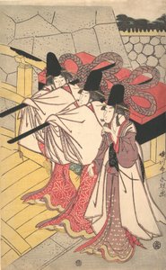源氏亲王回到他的宫殿，他的妻子在那里等着他，约1797年，约1797年。