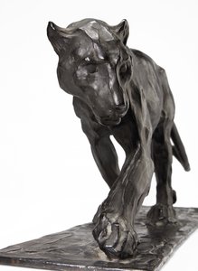 豹行走，后腿抬高，c.1904（涂青铜） 作者 伦勃朗·布加迪