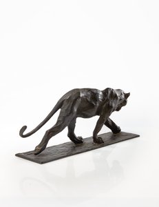 豹行走，后腿抬高，c.1904（涂青铜） 作者 伦勃朗·布加迪