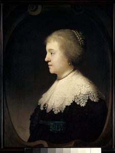 Harmensz van Rijn dit Rembrandt (1606-1669) 1632 年巴黎，雅克玛·安德烈博物馆的女性肖像（萨斯基亚？）。 作者 伦勃朗·范·赖恩