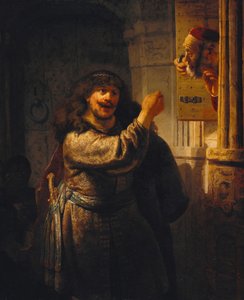 "参孙威胁他的岳父》 伦勃朗-凡-雷恩（1606-1669）的画作 1635 柏林国家博物馆 作者 伦勃朗·范·赖恩