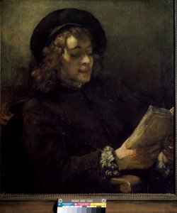 提多读书。 Harmenszoon van Rijn dit Rembrandt（1606-1669）的绘画，大约 1656 年。布面油画。 昏暗：70,5x64cm。 维也纳，艺术史博物馆 作者 伦勃朗·范·赖恩