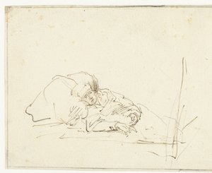 萨斯基娅卧病在床 作者 Rembrandt van Rijn（复制后）