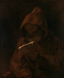 和尚读书，1661年。 作者 伦勃朗·范·赖恩