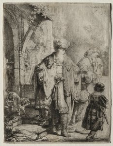 亚伯拉罕（Abraham）1637年赶下了夏甲和以实玛利。 作者 伦勃朗·范·赖恩
