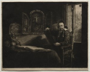 亚伯拉罕·弗朗森（Abraham Francen），药剂师，c。 1657。 作者 伦勃朗·范·赖恩
