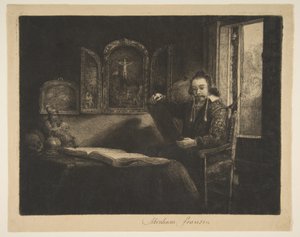 亚伯拉罕·弗朗森（Abraham Francen），药剂师， 1656。 作者 伦勃朗·范·赖恩