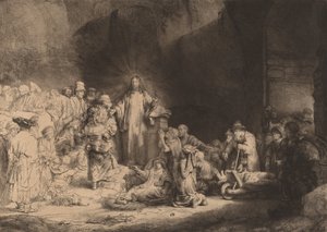 基督传道》百盾版，约1649年。 作者 伦勃朗·范·赖恩