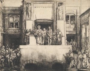基督呈现给人民：长方形板，1655年。 作者 伦勃朗·范·赖恩
