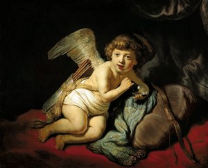 吹肥皂泡的丘比特，1634年。 作者 伦勃朗·范·赖恩