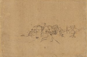 在Anthoniesdijk进入Houtewael的数字[背面] 作者 伦勃朗·范·赖恩