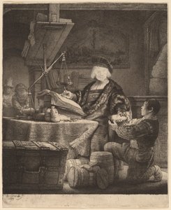 Jan Uytenbogaert，"织金工人 作者 伦勃朗·范·赖恩