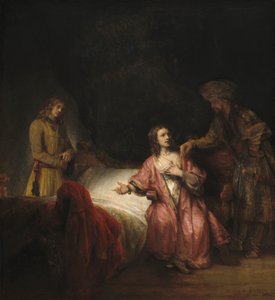 约瑟夫被波提乏的妻子指控，1655年 作者 伦勃朗·范·赖恩