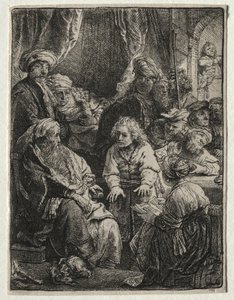 约瑟夫讲他的梦，1638年。 作者 伦勃朗·范·赖恩