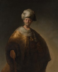 东方服饰中的男人高贵的斯拉夫人，1632年。 作者 伦勃朗·范·赖恩
