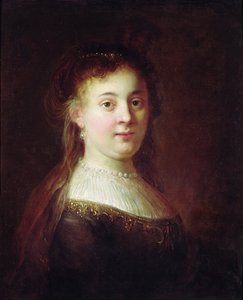 Saskia van Uylenburch，c.1633的肖像 作者 Rembrandt van Rijn